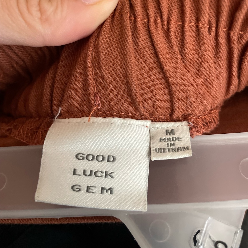 Good Luck Gem Terracotta Button-Down Mini Skirt - Picture 4 of 4